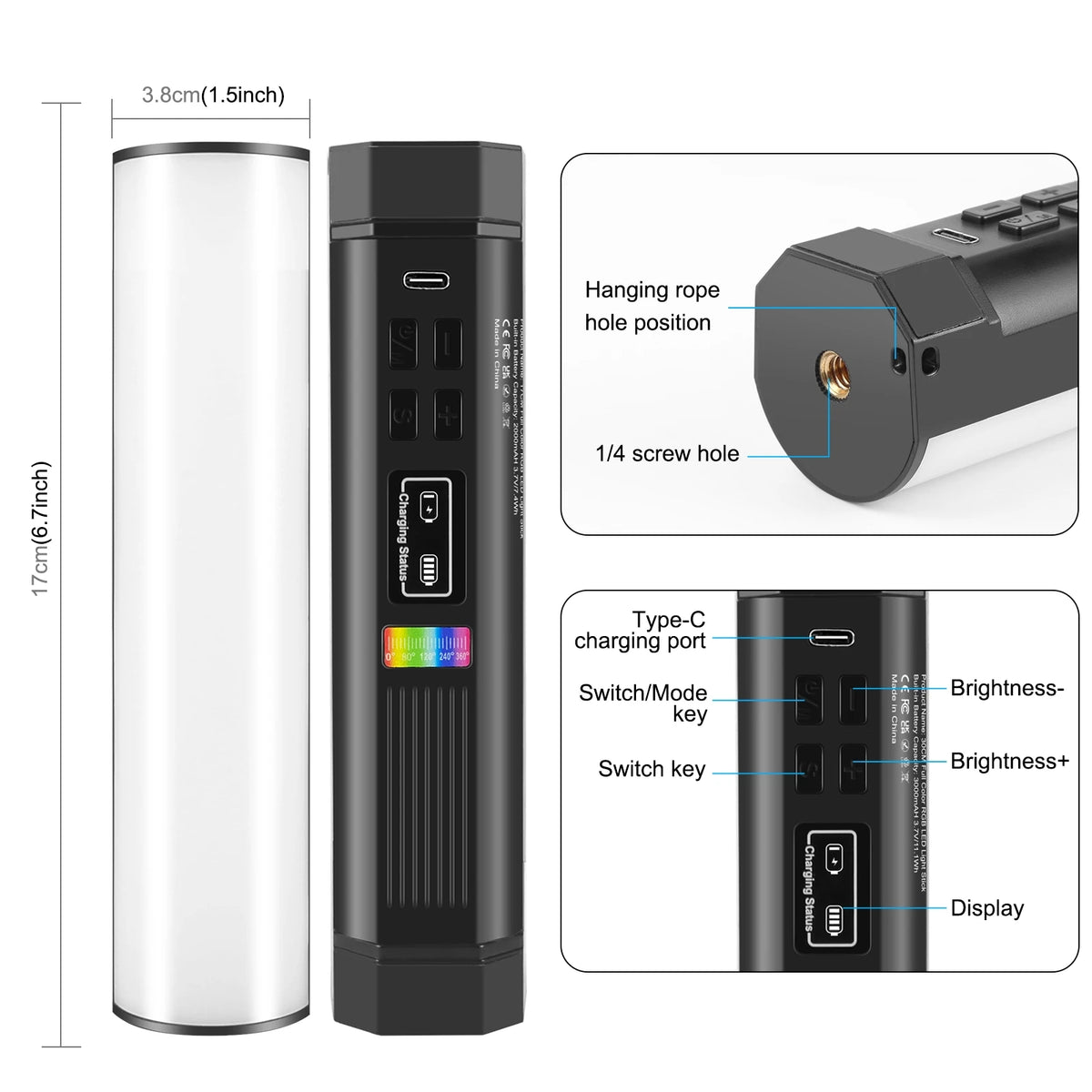 PULUZ Portable Magnetic Full Color