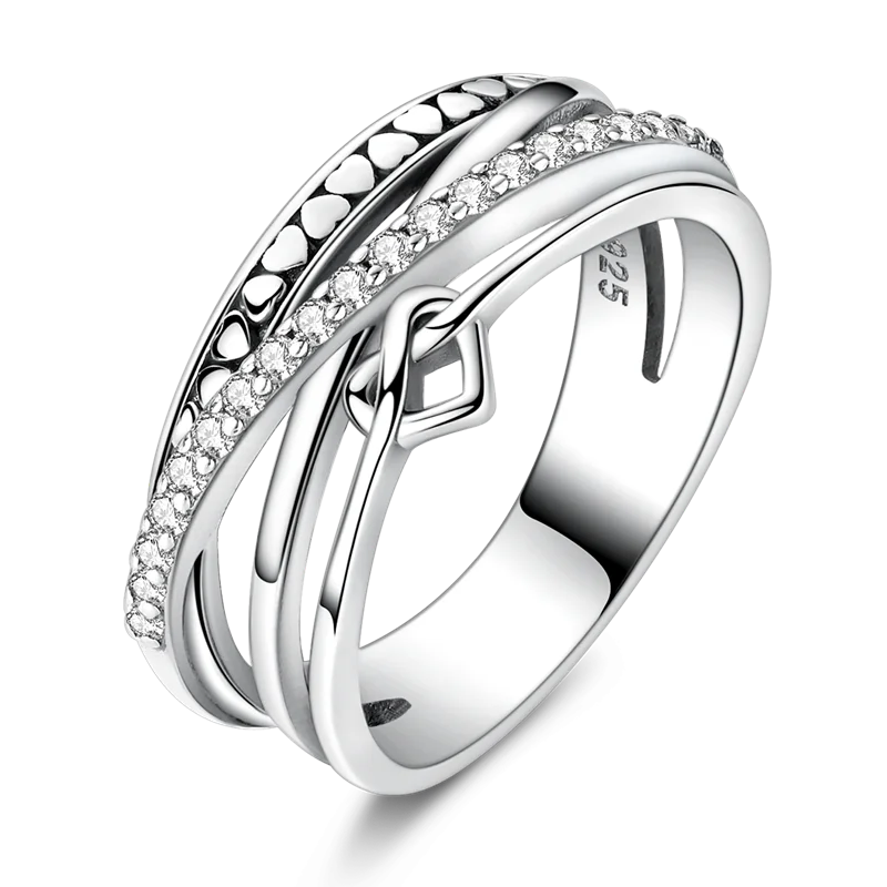 Sterling Silver Ring Sparking Zirconium