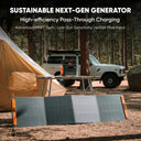 Jackery E1000AC 1050Wh Portable Power Station with 100Wair Solar Panel and 5m Extension Cable, 1500W Pure Sine Wave AC Output, 3000W Surge, LiFePO4 Battery, 100W USB-C and Fast Recharge for Camping, RV Trips and Home Emergenc