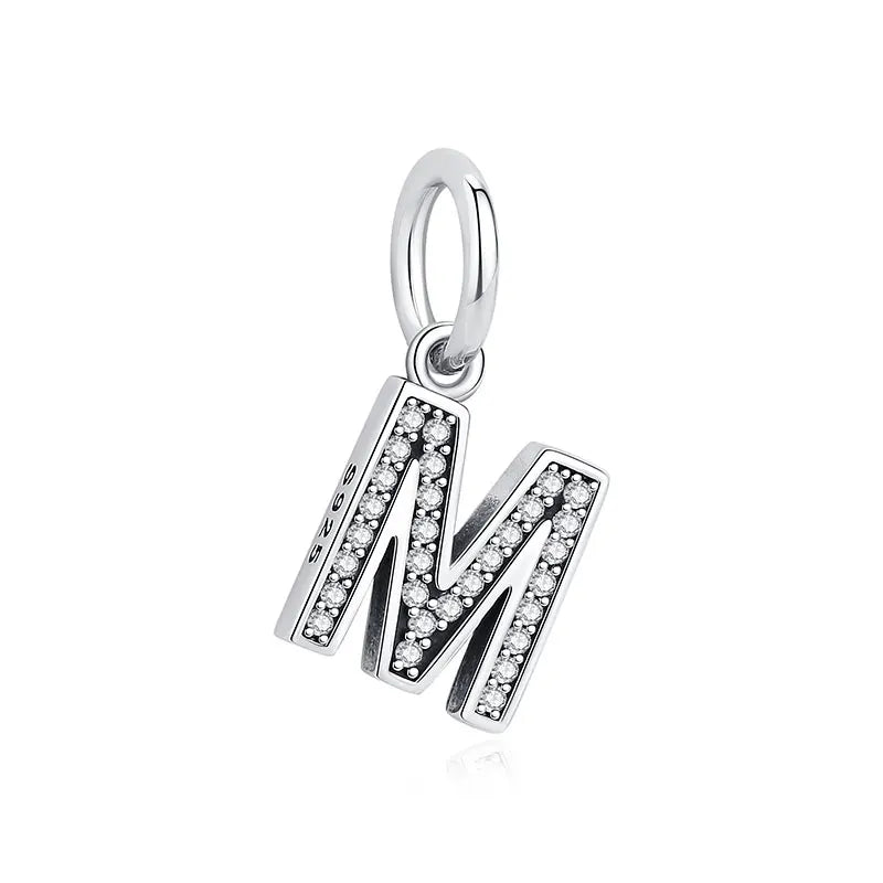 Sterling Silver Charm A-z Letters