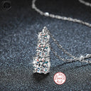 Round Cross Moissanite Pendant Necklace in Sterling Silver Cbtb