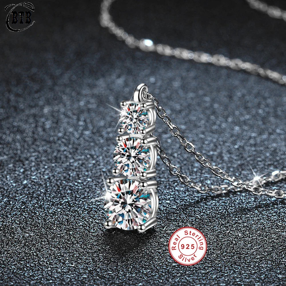 Round Cross Moissanite Pendant Necklace in Sterling Silver Cbtb — product view 1