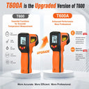 T600 T600A Digital Non-Contact Infrared Laser Thermometer Temperature Gun -50~600°C 12:1 D:S Backlit LCD Industrial HVAC Cooking