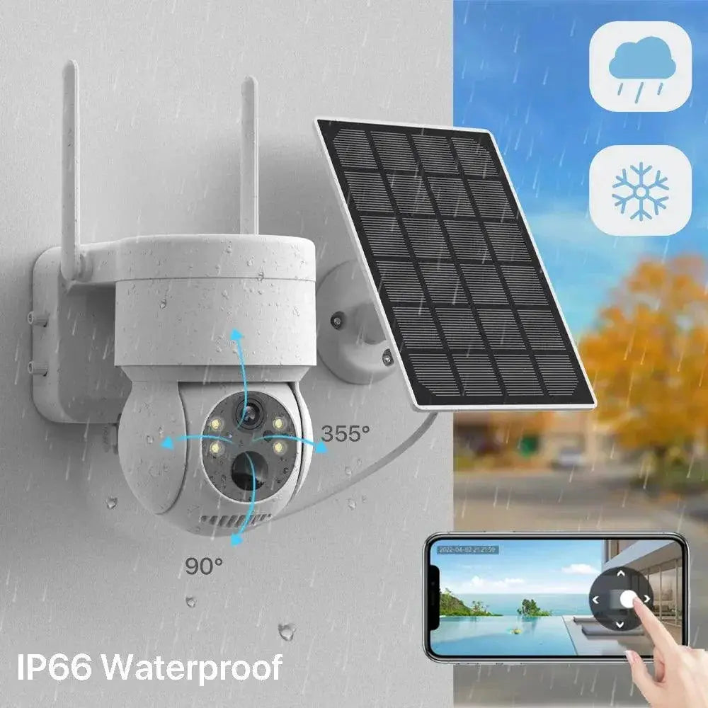 Solar Powered Outdoor PTZ Camera With HD Video And Audio