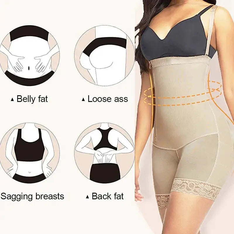 Guudia Tummy Control Body Shaper With Side Zip Design