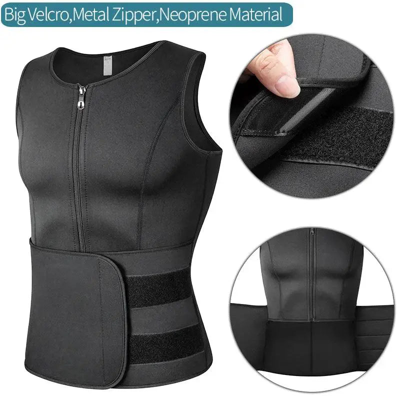 Qtree Mens Body Shaper Waist Trainer Sauna Suit Sweat Vest