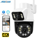 Advanced Dual Lens Outdoor Security Camera Crisp Images Dual Screens