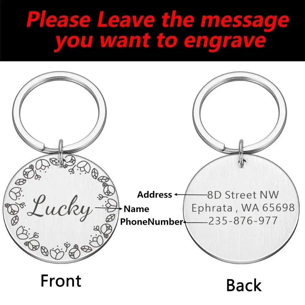 Personalized Engraved Pet ID Tags for Dogs Cats Reflective