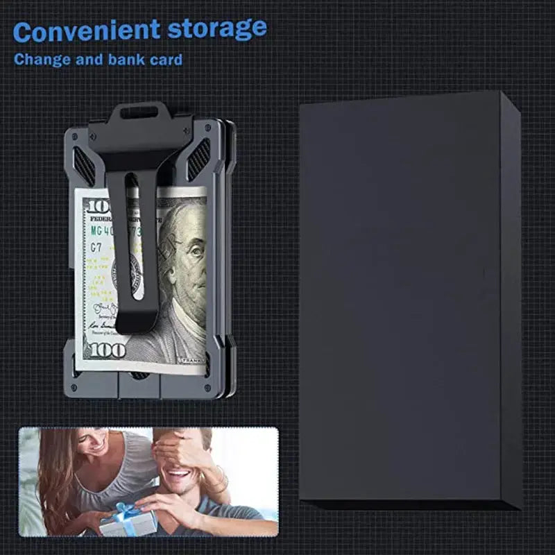 Carbon Fiber Metal Wallet For Men Slim Aluminum RFID