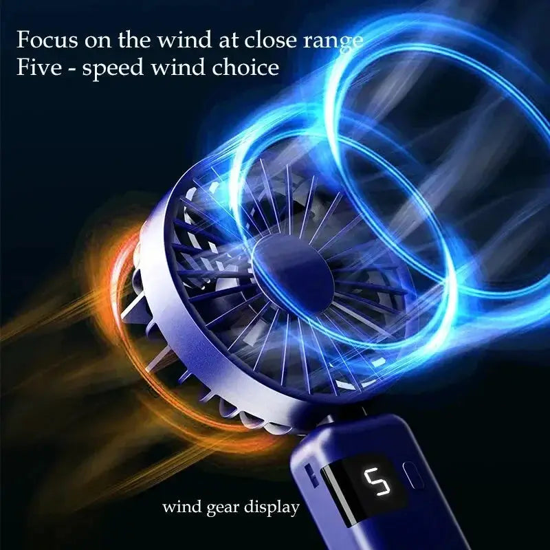 Portable Mini USB Fan 5 Speed Handheld Cooling Breeze - OurLum.com