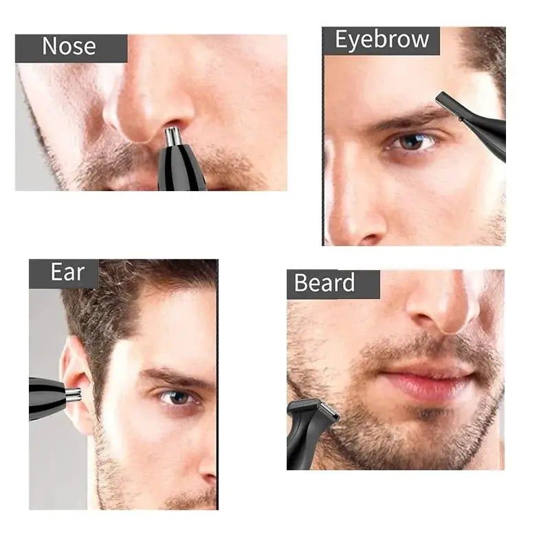 6650 4in1 Rechargeable Nose Ear Hair Trimmer Kit Tool
