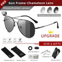 Stylish Photochromic Titanium Polarized Sunglasses for Men