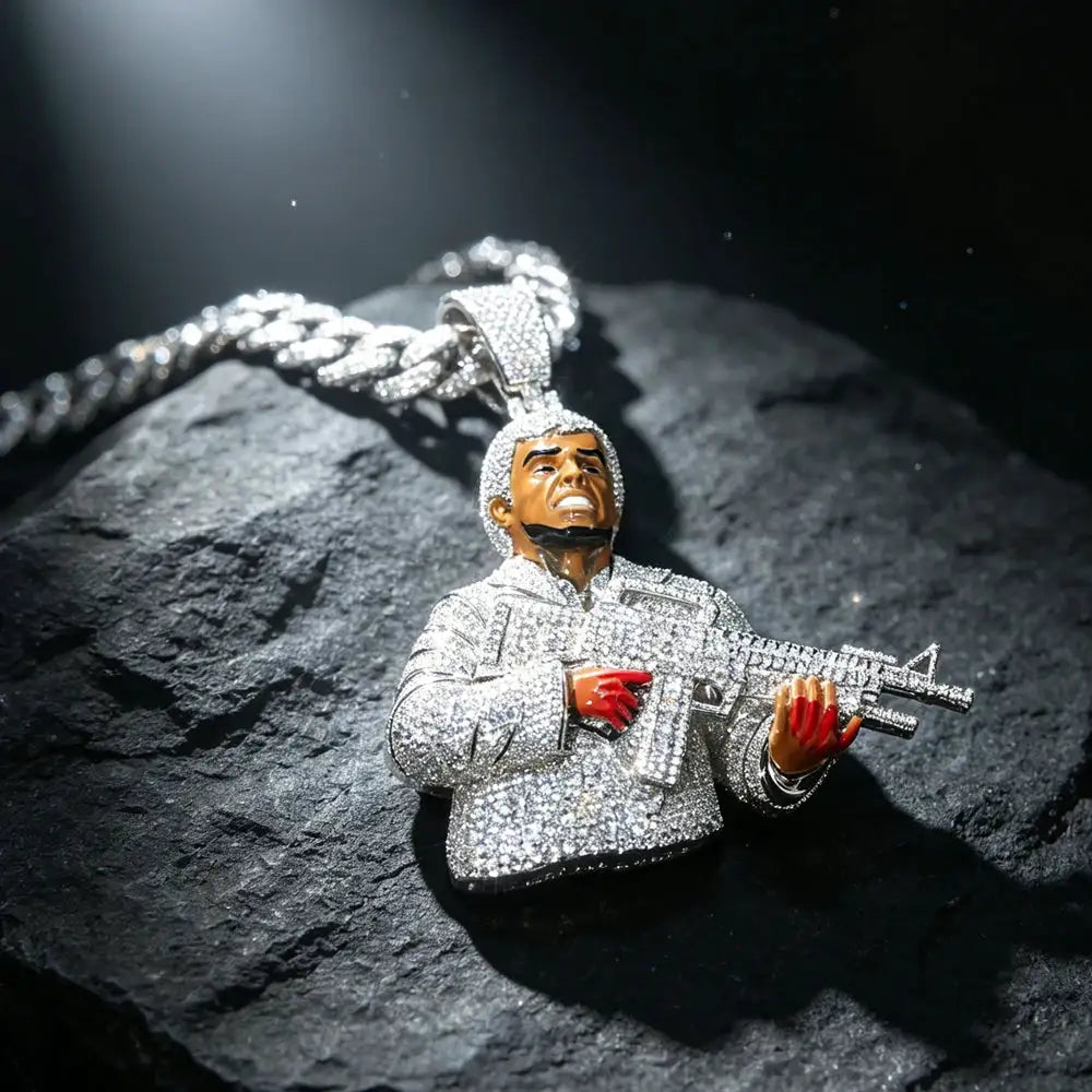 Gold Electroplated Cuban Chain Hip Hop Necklace Bling Character — product view 1