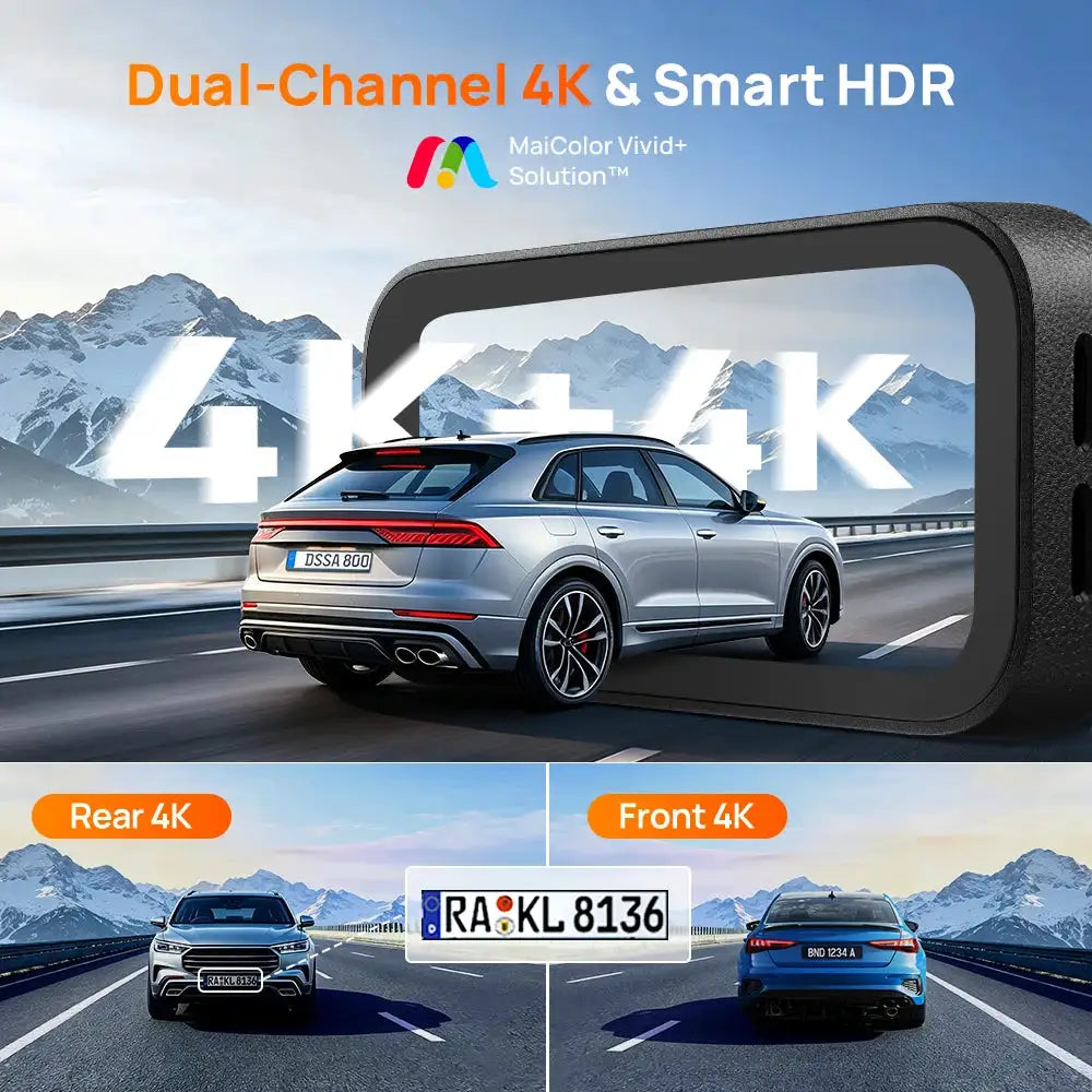 【New】70mai Dash Cam A900 Front Rear Dual 4K HDR f/1.55 Supercapacitor Wi-Fi 6 GPS Upgraded 4G Box UP11 Car Camera 70mai A900