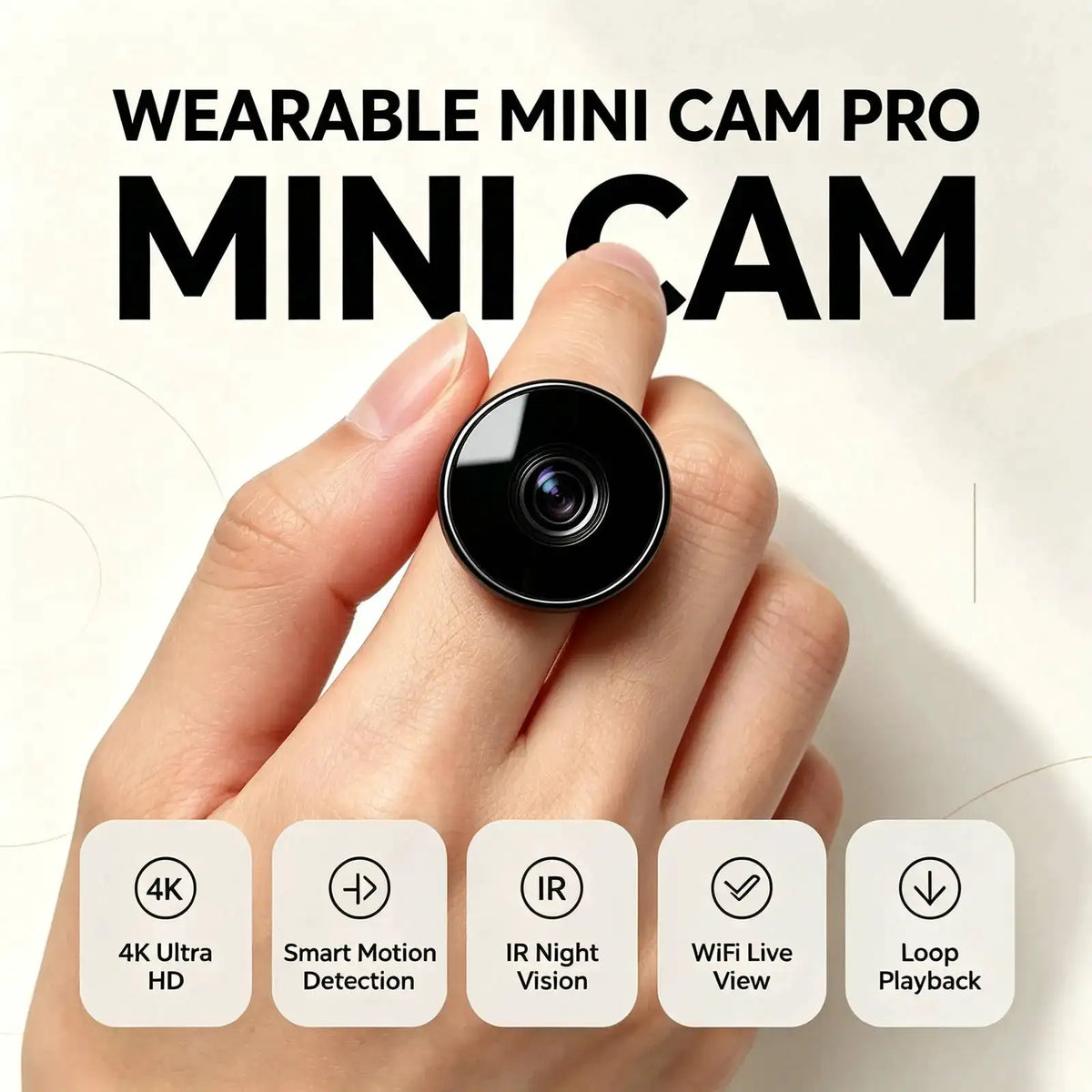 Mini WiFi Security Camera, Ultra HD tiny surveillance R2 4K — product view 1