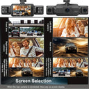 Car Dashcam for Drivers With Four-Channel Clarity.