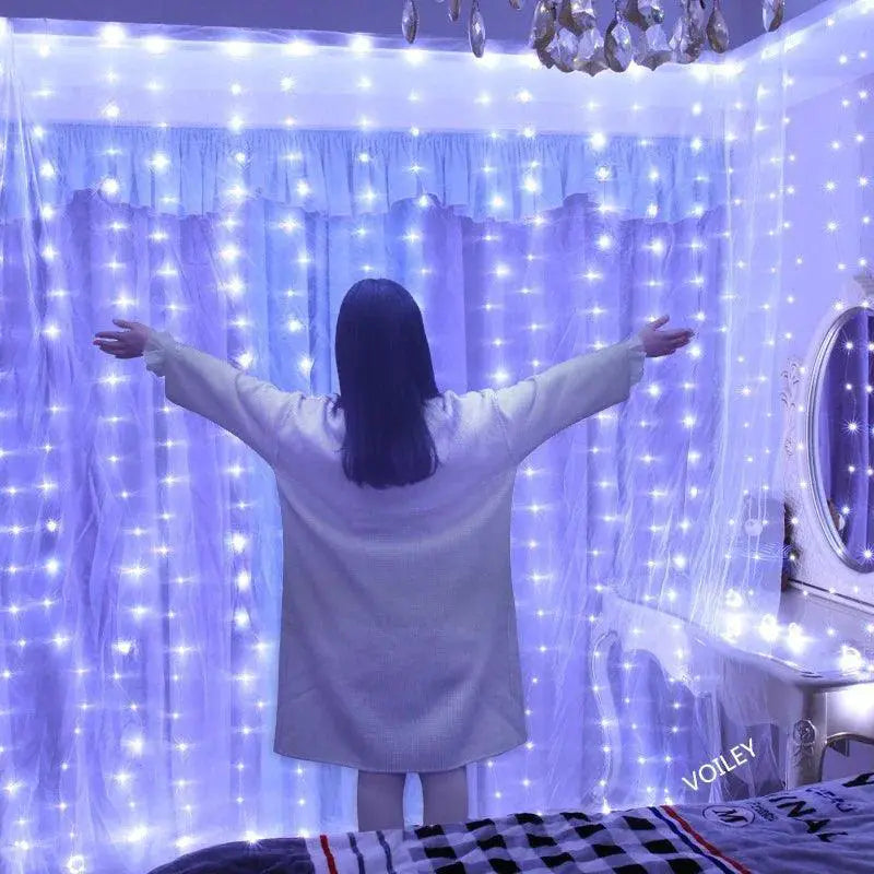 USB Fairy String Curtain Lights With Remote 8 Modes Decor