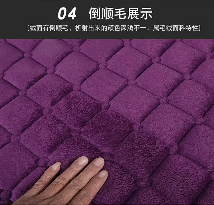 Front And Rear Car Seat Cover Flocking Cloth Non Slip Winter