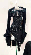 Statement Beaded Dress for Streetwear