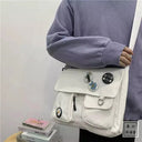 Spacious Canvas Messenger Bag For Women