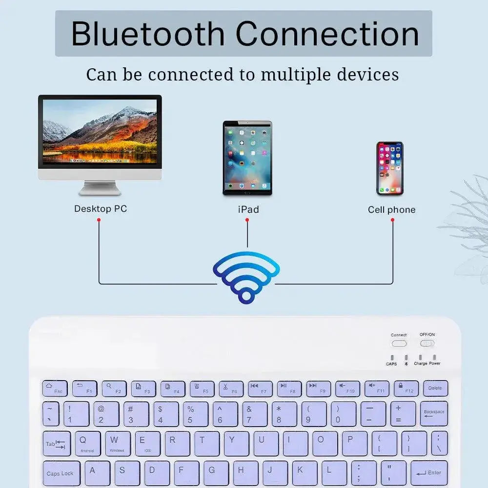 Portable Bluetooth Keyboard for iPad iPhone Tablets