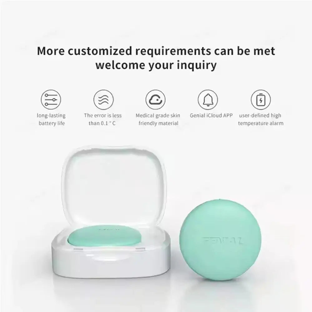 Wireless Bluetooth Digital Thermometer – Medical-Grade Accuracy, 24/7 Continuous Monitoring with App Alerts, Skin-Friendly Wearable Patch for Babies, Elderly & Postoperative Care