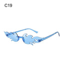 Trendy Rimless Flame Sunglasses for Women UV400 Shades