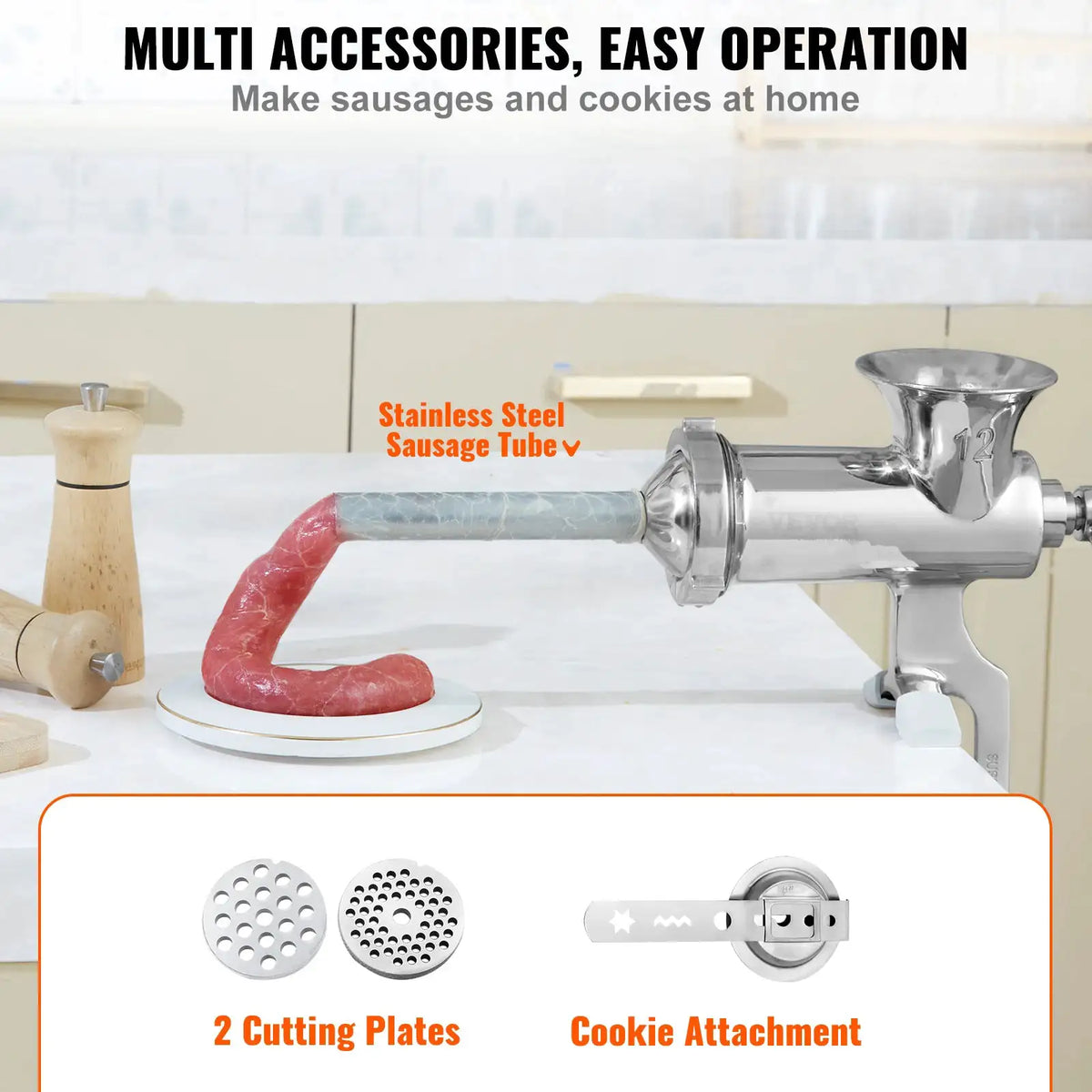 SucceBuy Manual Meat Grinder Stainless Steel Hand Meat Grinder — product view 4