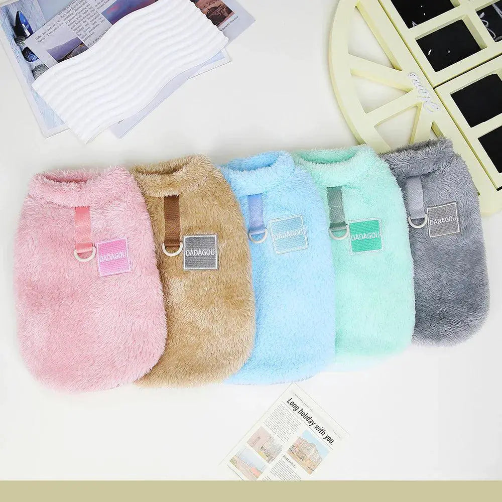 Warm Coral Fleece Pet Vest Coat for Small Medium Dogs Cats