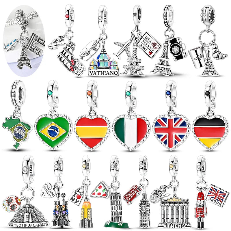 Sterling Silver Charm Bead Eiffel