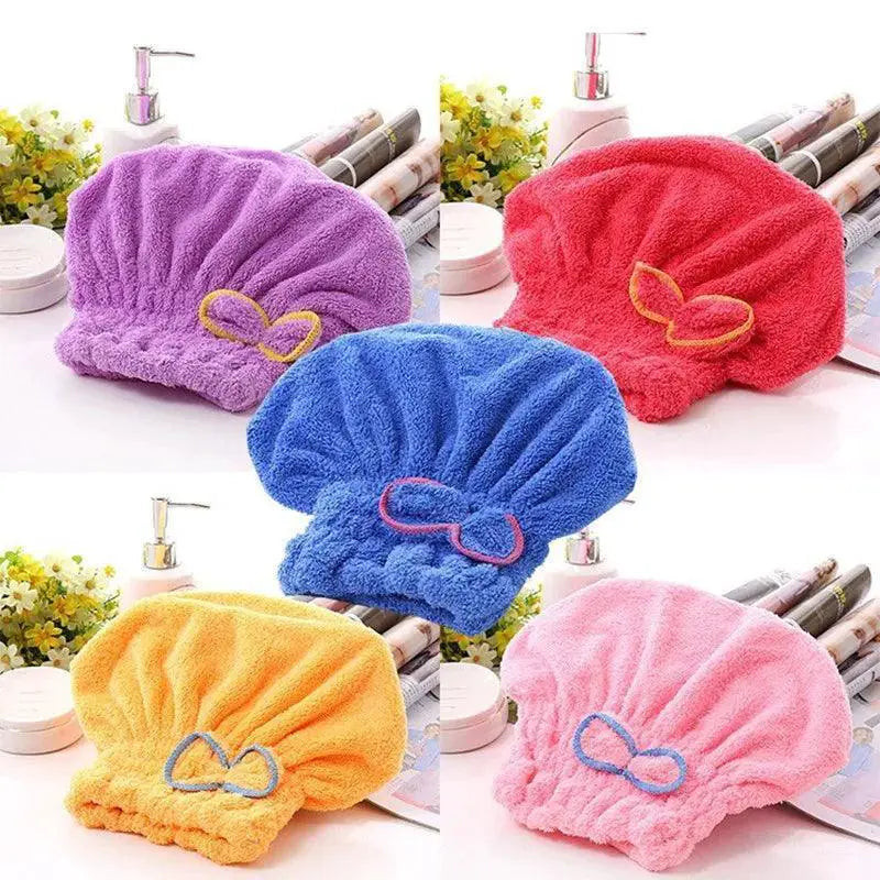 Microfibre Hair Drying Cap Coral Fleece Towel Hat Essential
