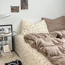 Ins Heart Floral Duvet Cover Set Pillowcases Soft Linens