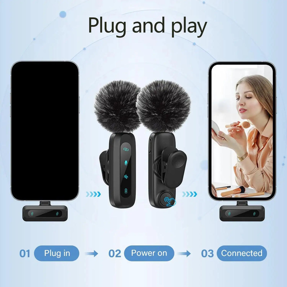 Lavalier Microphone, Compact and Durable, Long Battery Life, Type-C, Used for Video Production, Live Streaming, Interview