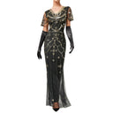 Sleeveless Mesh Flapper Maxi Dress
