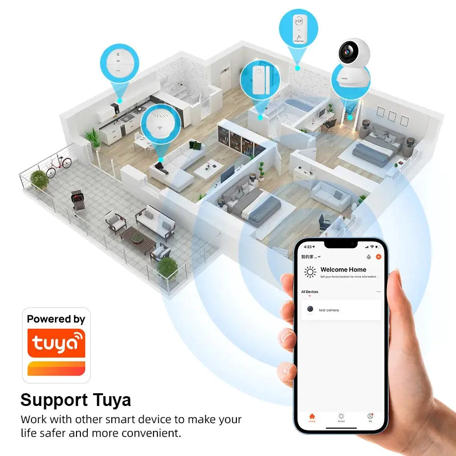 Fuers 5MP WiFi Camera Works With Tuya Smart Home Indoor Wireless IP Surveillance Camera AI Detect Security Baby Monitor by stepyours.com