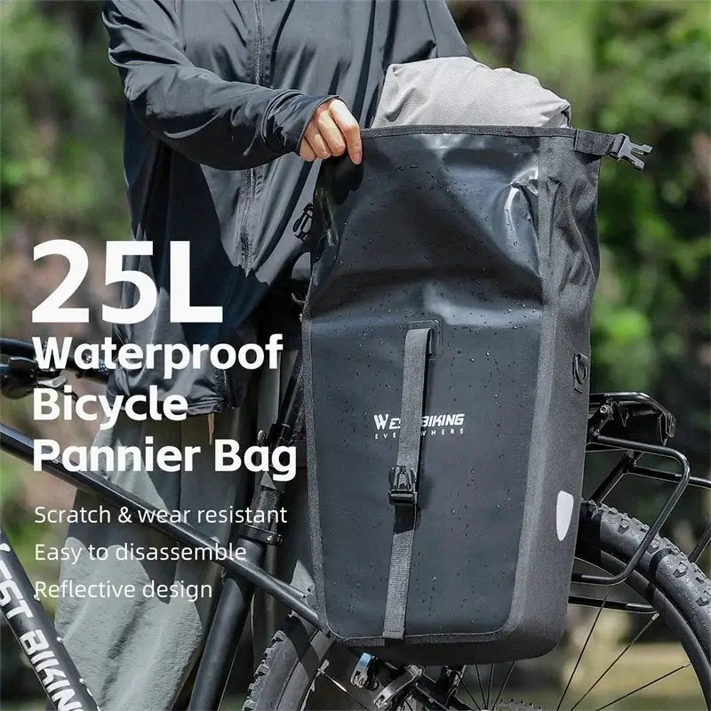 25L Waterproof Cycling Pannier Bag West Biking Backpack