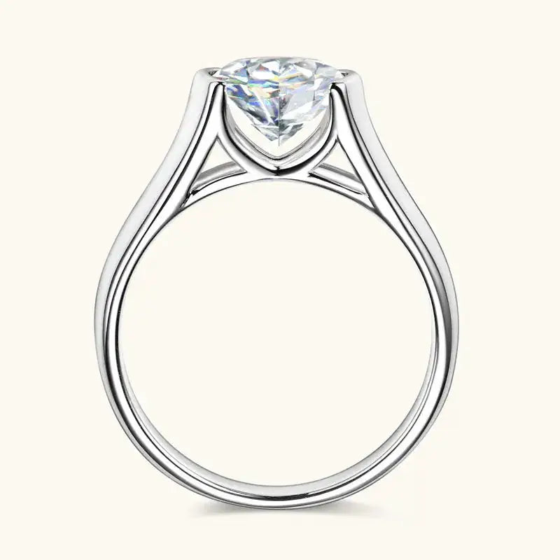 Round Moissanite Ring in Sterling Silver Carat Casual Sporty — product view 3