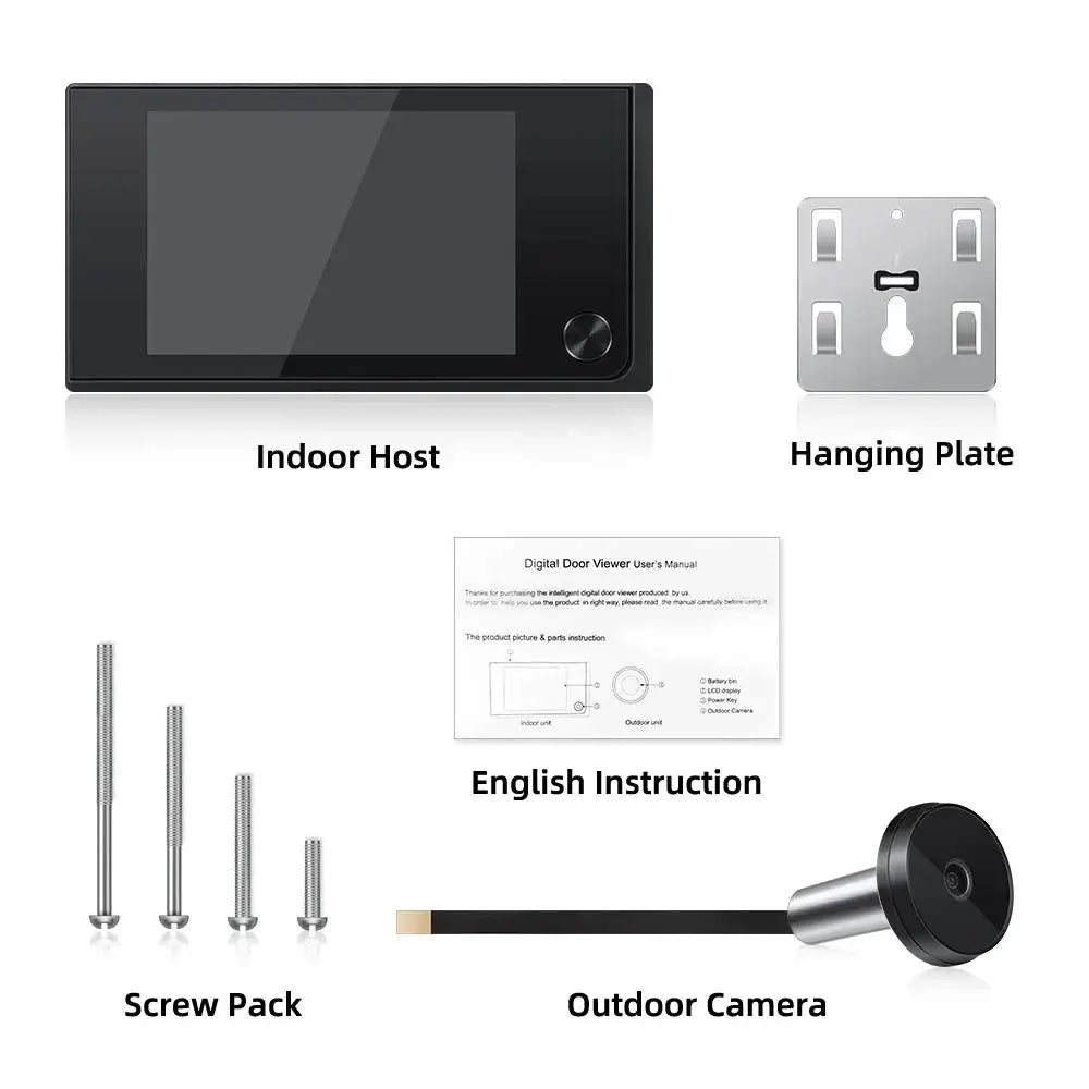 Awapow Wireless Door Peephole Camera 3.5 Inch Digital Door Viewer Doorbell 120° LCD Screen Monitor Home Security No Need WiFi