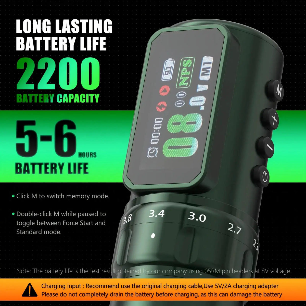 XNET F150 Wireless Tattoo Machine Pen 2.3-4.5mm Adjustable Stroke 2200mah Battery Lightweight For Beginners Tattoo Artists
