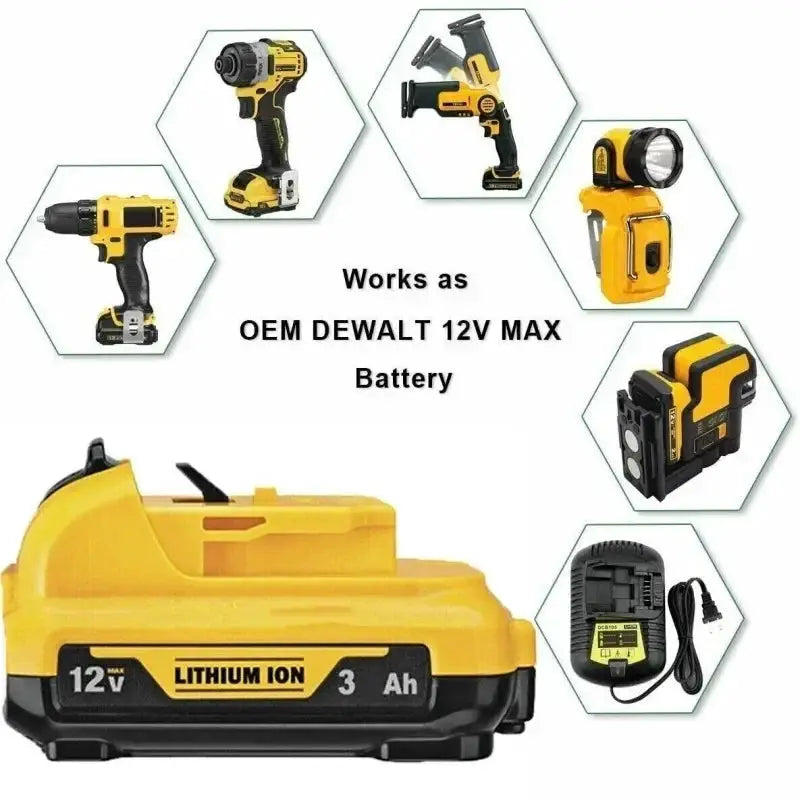 3.0Ah 10.8V 12V Max Li Ion Battery Replacement For DCB120