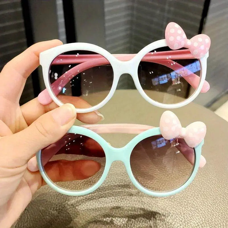 Trendy Color Block Bow Sunglasses For Kids UV Protection