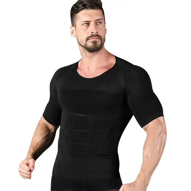 Men Slimming Shapewear Body Shaper Modeling T Shirt Vest