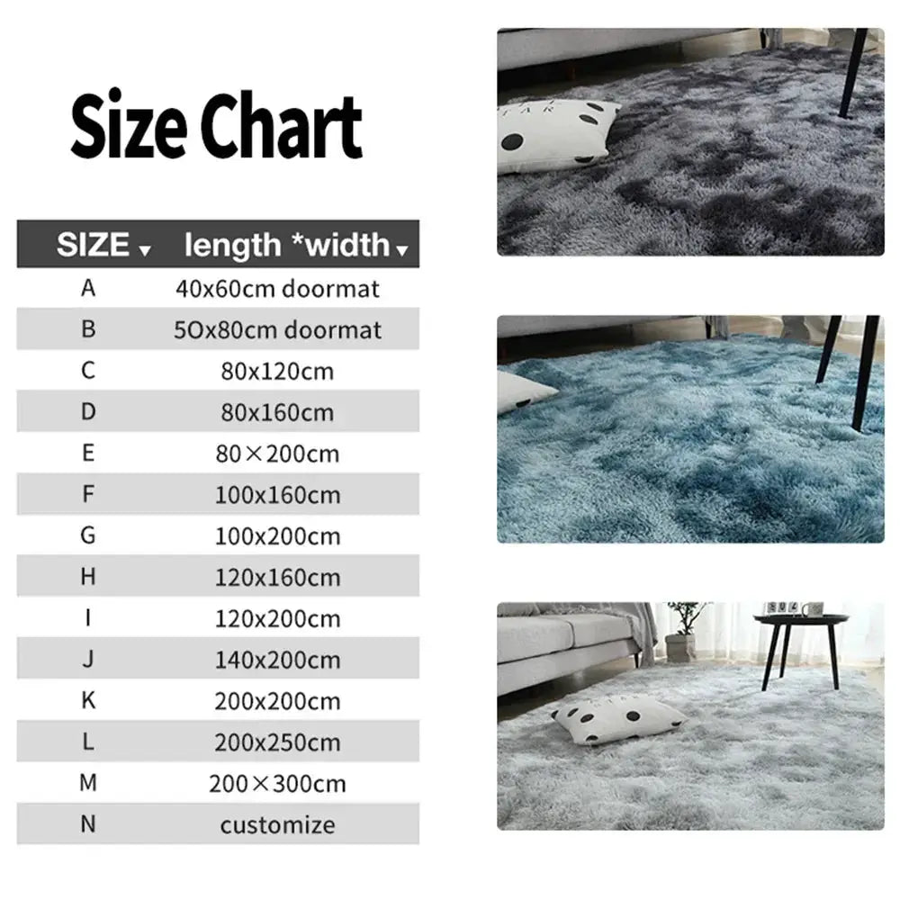 Gray Plush Velvet Rug For Living Room Soft Carpet Mats