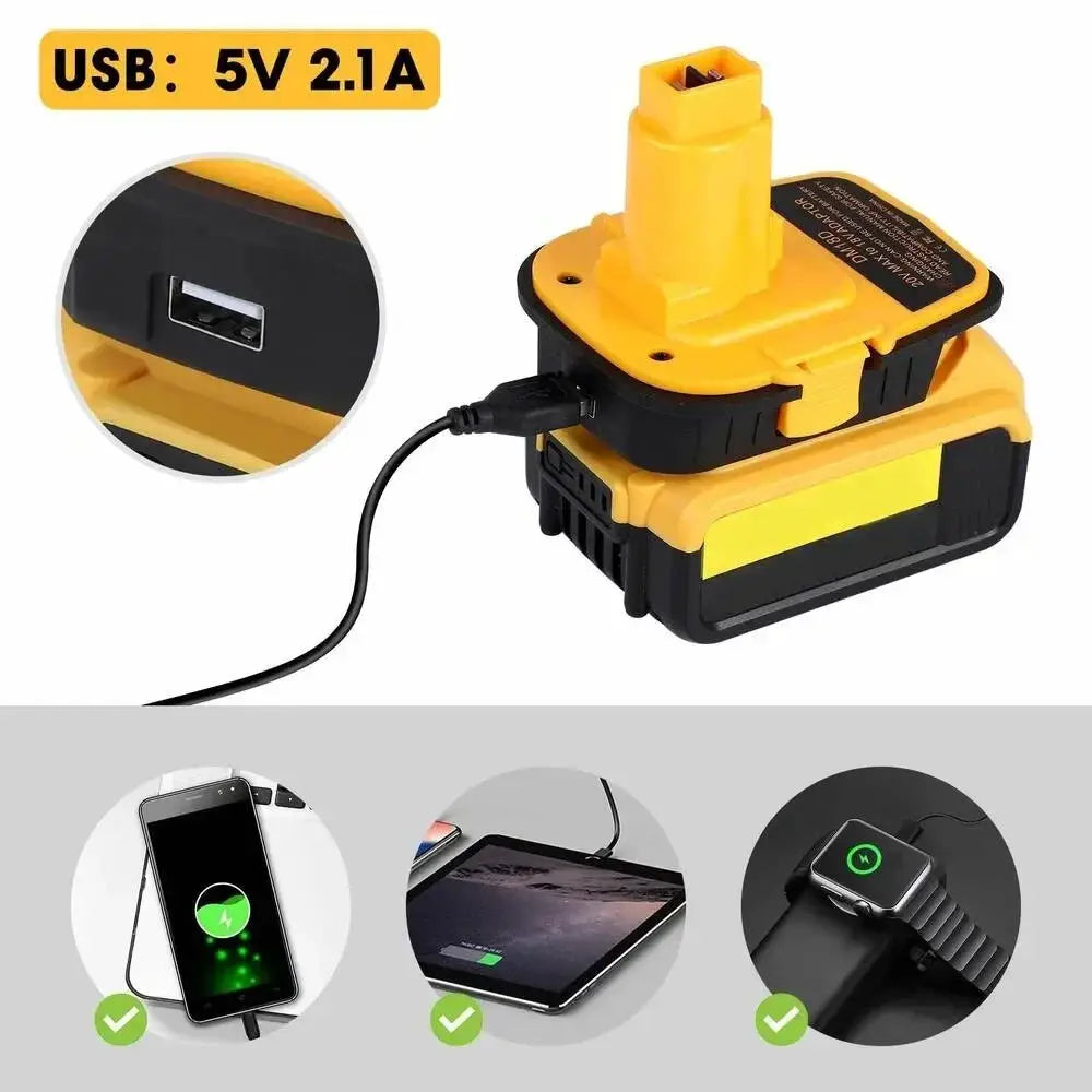 USB Battery Adapter For 20V Tools Use With 18V Batteries