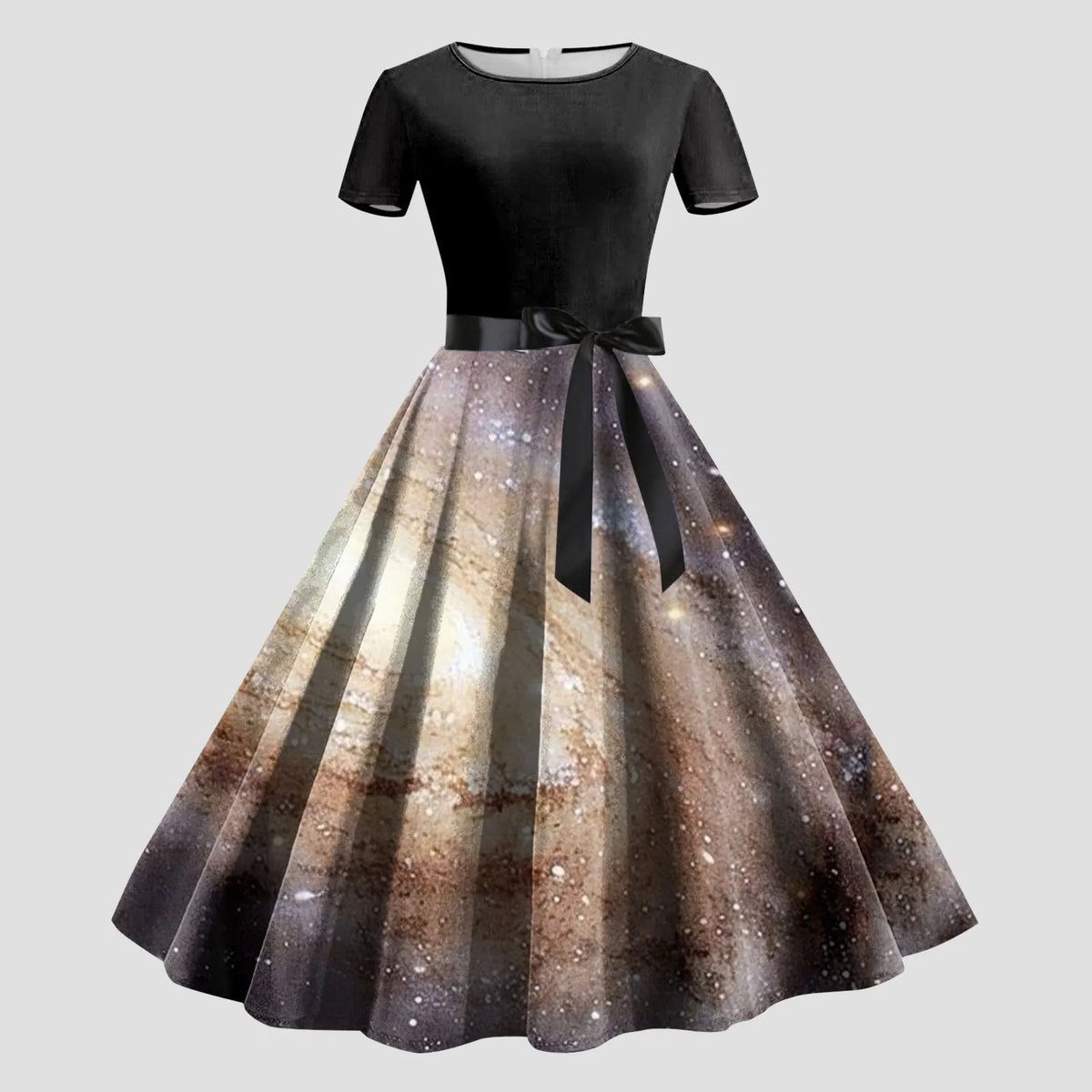 Starry Print Vintage Swing Dress
