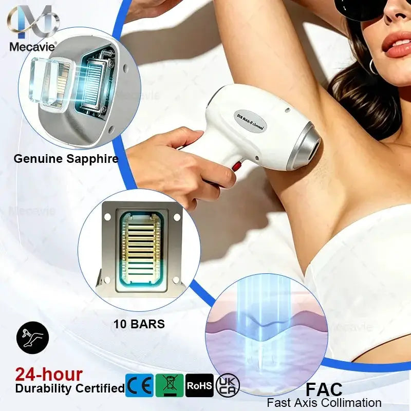 Professional Mini Diode Ice Titanium Laser Hair Removal Machine 808nm 6000w Painless Permanent CE External Water Tank Design