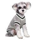 College V-neck Pet Sweater for Small Medium Dogs Cats