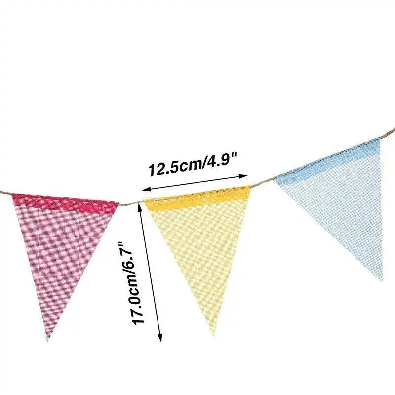 Colorful Imitation Linen Pennant Banner For Festive Decor