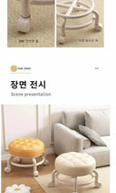 Pulley Low Stool: Wheel Children Shoe Changing