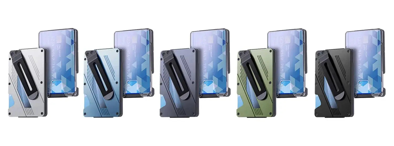 Men Slim Aluminum Money Clip Wallet RFID Blocking Protection